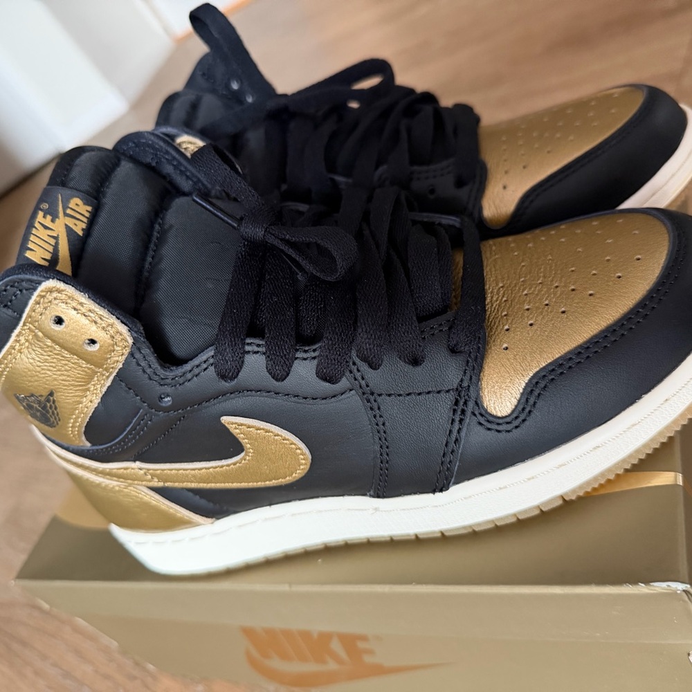 Nike Kids Black and Gold High-Top Sneakers